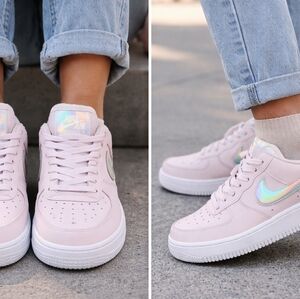 Nike Air Force 1 Low Pink Iridescent Swoosh Women’s / Youth 6.5Y
